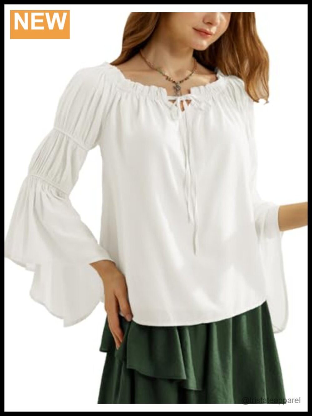 Off Shoulder Bell Sleeve Renaissance Peasant Blouse Woven Vintage Top